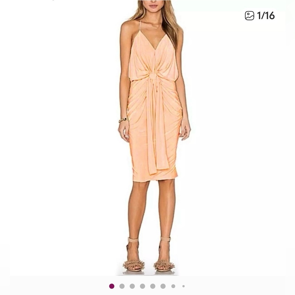 MISA Los Angeles Domino Midi Dress in blush size small